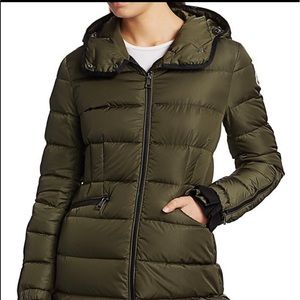 NWT Moncler Betulong Zip-Sleeve Coat in Hunter Green, Size 0.